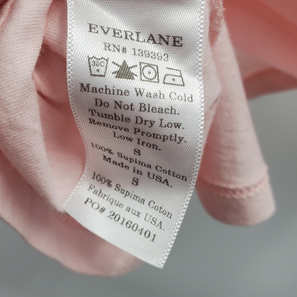 Everlane Pink Crew Neck Tee Shirt Supima Cotton - Picture 5 of 5